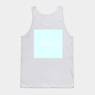 Pastel Kawaii Heart Button - Sky Tank Top